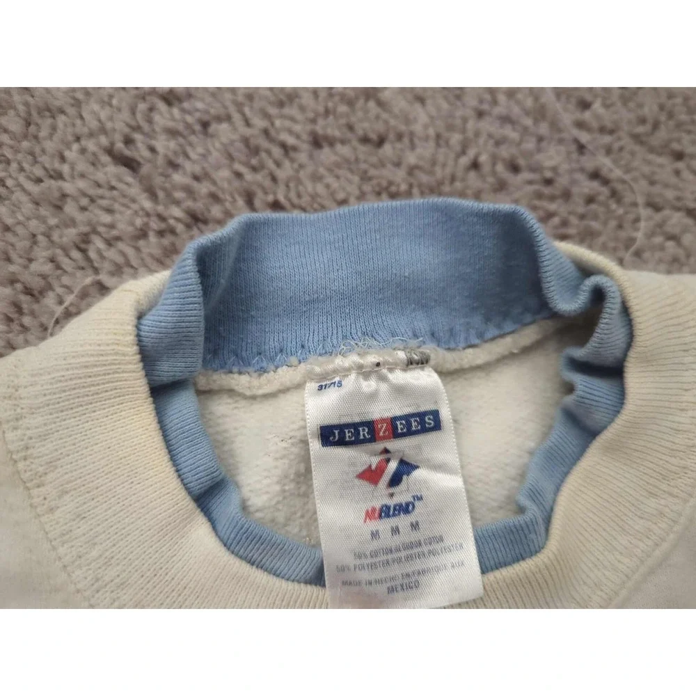 Vintage Navajo Yei Pullover Sweatshirt Mens Medium Long Sleeve‎ Jerzees White